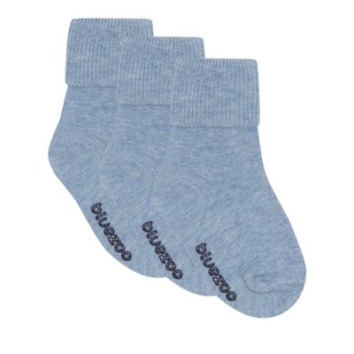 Babys' blue three pack plain socks